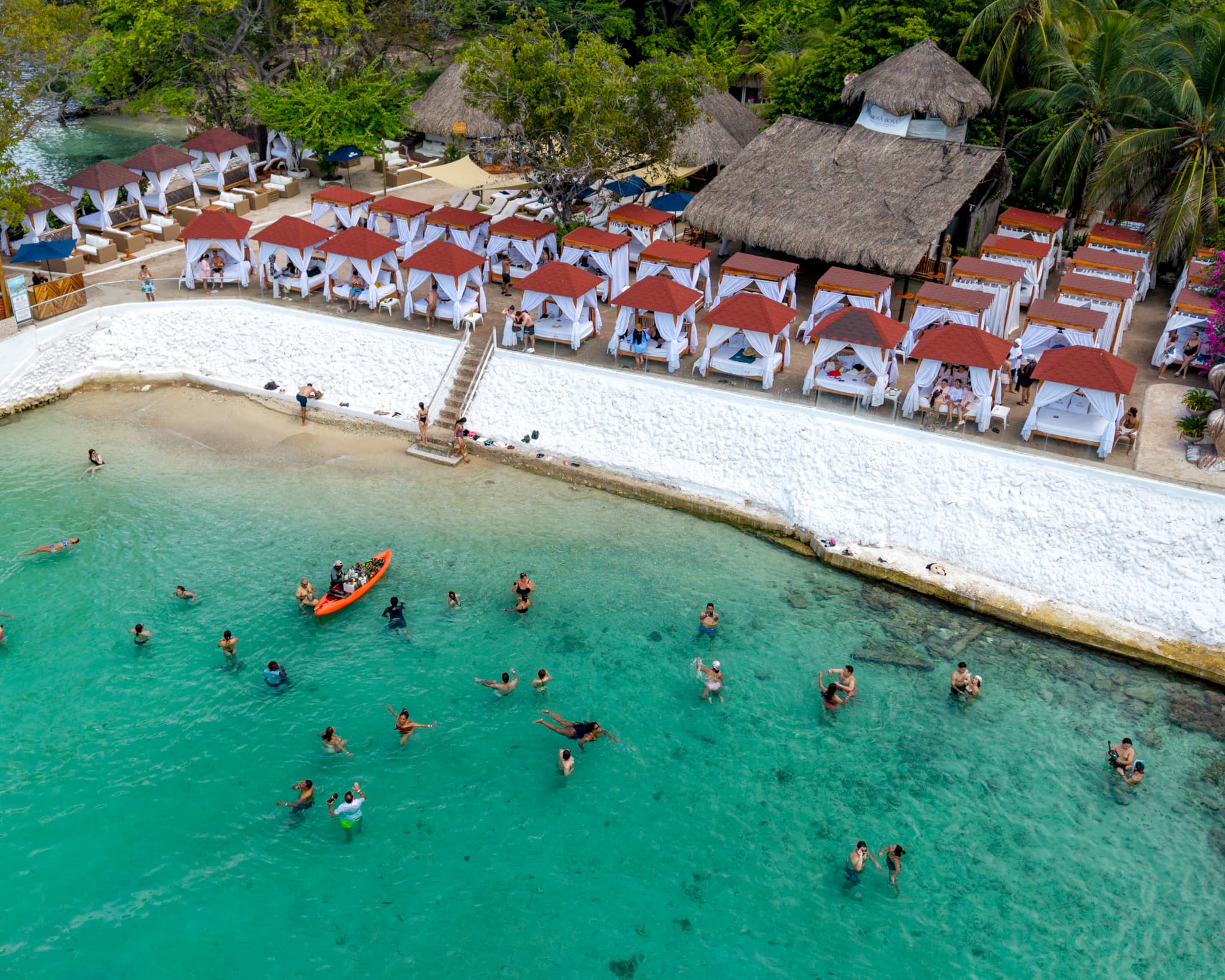 Beach beds at Isla del Rosario