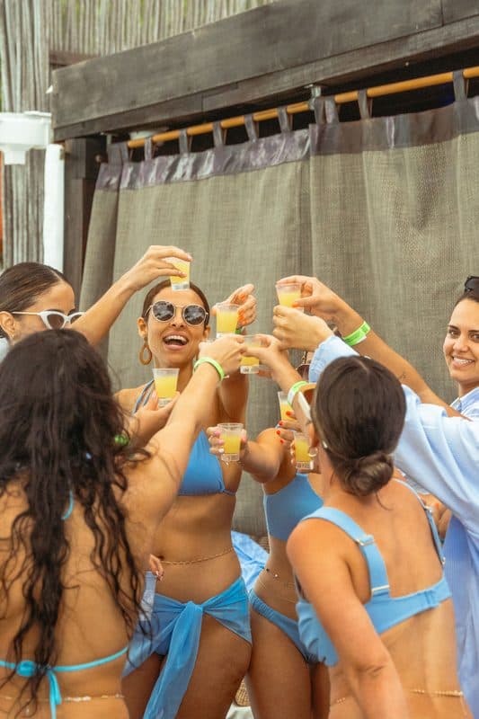 Group toasting at Bora Bora